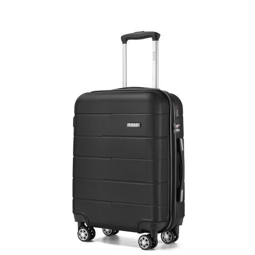 Kono 20 Inch PC Hard Shell Cabin Suitcase With Smooth Spinner Wheels Black | Neil's Luggage Store