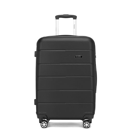 Kono 24 Inch PC Hard Shell Suitcase 360 Degree Spinner Wheels Black Luggage | Neil's Luggage Store