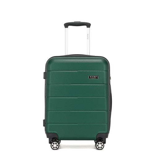 Kono 20 Inch Hard Shell Carry On Suitcase With Silent Spinner Wheels Green | Neil's Luggage Store