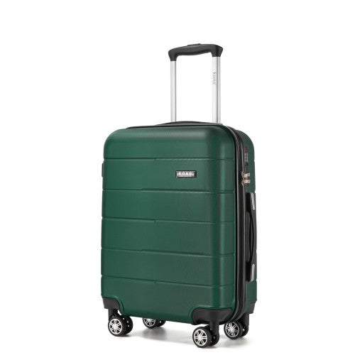 Kono 20 Inch Hard Shell Carry On Suitcase With Silent Spinner Wheels Green | Neil's Luggage Store