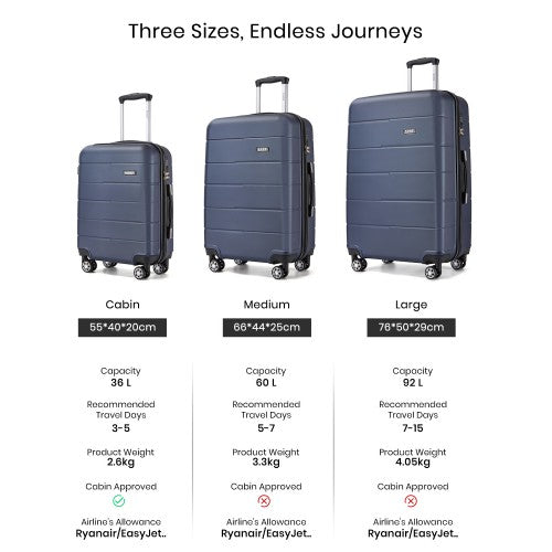 Kono 20 24 28 PC Hard Shell Suitcase Set Lightweight Luggage With Silent Wheels | Neil's Luggage Store