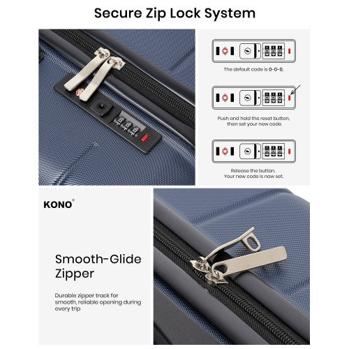 Kono 20 24 28 PC Hard Shell Suitcase Set Lightweight Luggage With Silent Wheels | Neil's Luggage Store