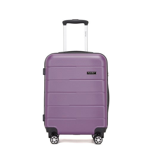 KSK2694 - Kono 20 Inch PC Hard Shell Suitcase, Carry-On Luggage with Silent Wheels & Organised Interior - Purple And Black by LuluBags