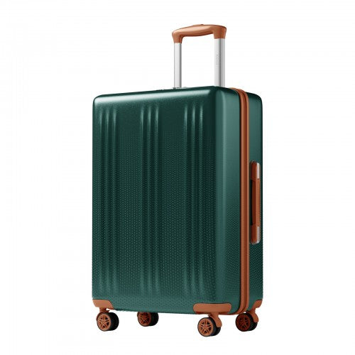 KSK2583 - Kono Premium ABS+PC 24 Inch Hard Shell Medium Check-In Luggage with TSA Lock & 360° Silent Spinner Wheels - Green and Brown | Neil's Luggage Store