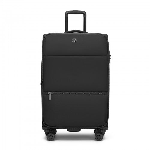 KSN2593 - 3 Piece Softshell Expandable Luggage Set 20/26/30 Inch, Lightweigh Suitcase with Silent Wheels & Organised Interior for Travel - Black | Neil's Luggage Store