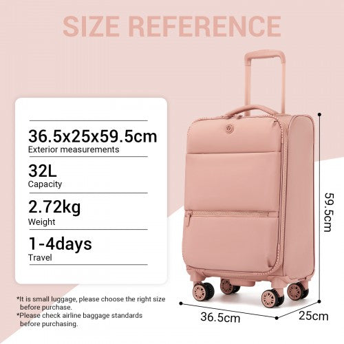 KSN2593 - 3 Piece Softshell Expandable Luggage Set 20/26/30 Inch, Lightweigh Suitcase with Silent Wheels & Organised Interior for Travel - Pink | Neil's Luggage Store