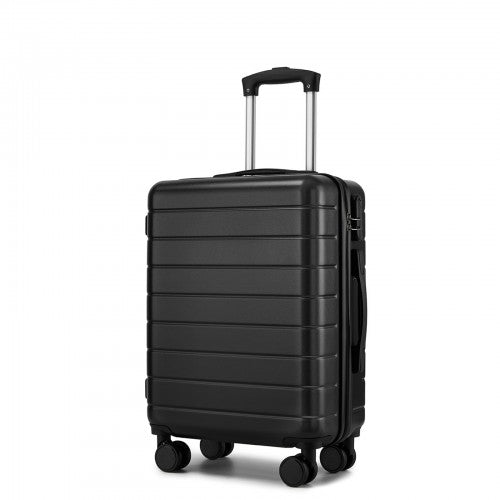 KSN2691 - 20 Inch Carry-On Luggage, Lightweight ABS Hard Shell Suitcase with 360 Silent Wheels, Combination Lock & Organised Interior - Black | Neil's Luggage Store