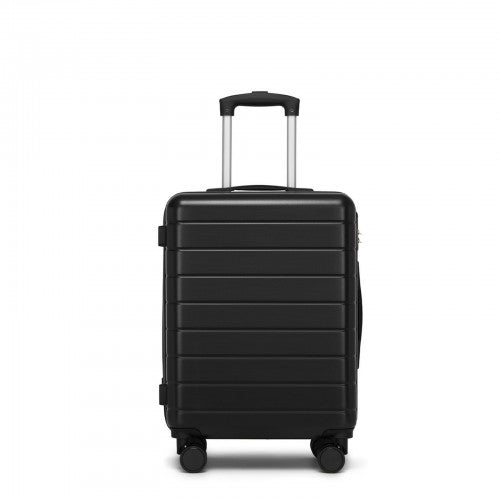 KSN2691 - 20 Inch Carry-On Luggage, Lightweight ABS Hard Shell Suitcase with 360 Silent Wheels, Combination Lock & Organised Interior - Black