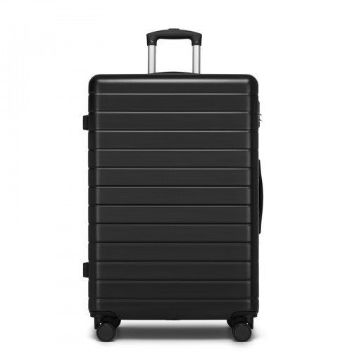 KSN2691 - 28 Inch Large Checked Luggage, Premium ABS Hard Shell Suitcase with 360 Silent Wheels & Secure Combination Lock - Black | Neil's Luggage Store