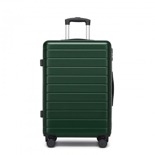 KSN2691 - 24 Inch Checked Luggage, Durable ABS Hard Shell Suitcase with 360 Silent Spinner Wheels & Secure Combination Lock - Green | Neil's Luggage Store