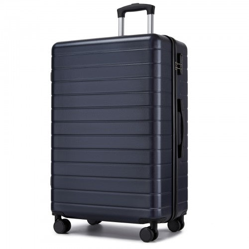 KSN2691 - 28 Inch Large Checked Luggage, Premium ABS Hard Shell Suitcase with 360 Silent Wheels & Secure Combination Lock - Navy | Neil's Luggage Store