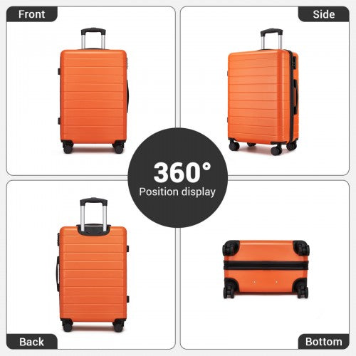 KSN2691 - 3-Piece Hard Shell Luggage Set (20/24/28 Inch), Lightweight ABS Suitcases with Silent Wheels & Combination Locks - Orange