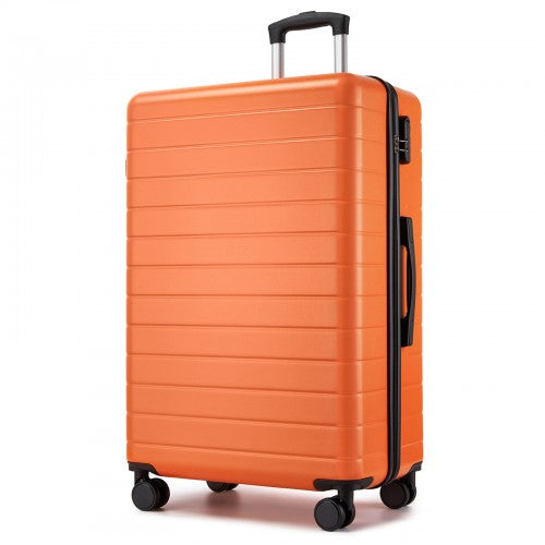 KSN2691 - 28 Inch Large Checked Luggage, Premium ABS Hard Shell Suitcase with 360 Silent Wheels & Secure Combination Lock - Orange | Neil's Luggage Store