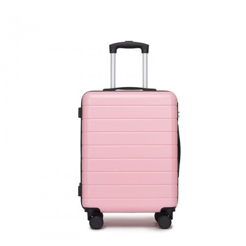 KSN2691 - 20 Inch Carry-On Luggage, Lightweight ABS Hard Shell Suitcase with 360 Silent Wheels, Combination Lock & Organised Interior - Pink