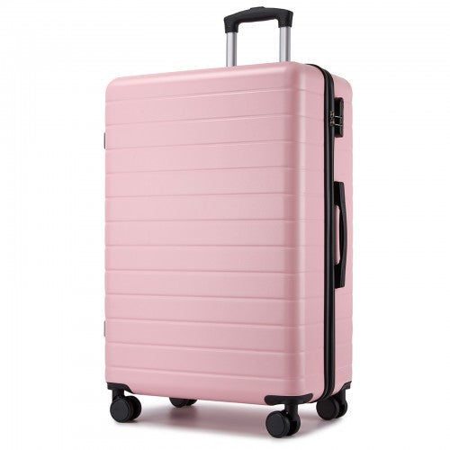 KSN2691 - 28 Inch Large Checked Luggage, Premium ABS Hard Shell Suitcase with 360 Silent Wheels & Secure Combination Lock - Pink | Neil's Luggage Store