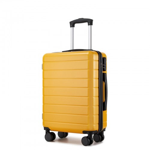 KSN2691 - 20 Inch Carry-On Luggage, Lightweight ABS Hard Shell Suitcase with 360 Silent Wheels, Combination Lock & Organised Interior - Yellow | Neil's Luggage Store