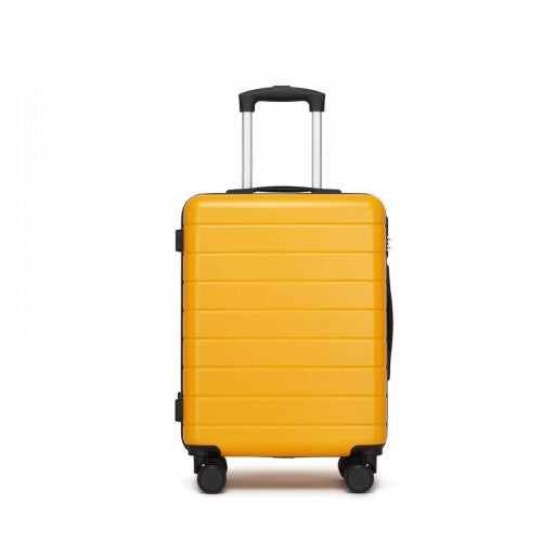 KSN2691 - 20 Inch Carry-On Luggage, Lightweight ABS Hard Shell Suitcase with 360 Silent Wheels, Combination Lock & Organised Interior - Yellow | Neil's Luggage Store