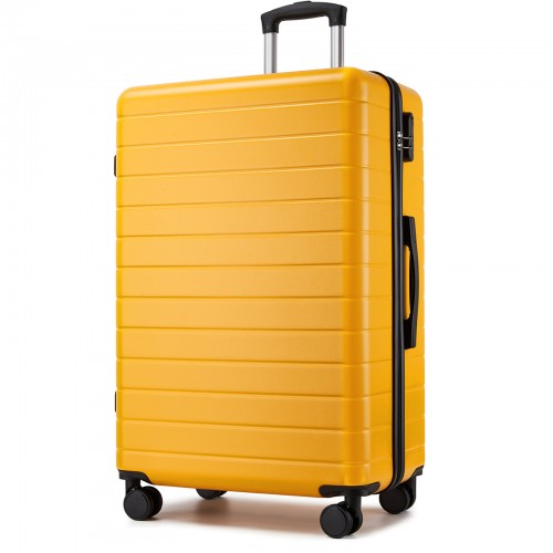KSN2691 - 28 Inch Large Checked Luggage, Premium ABS Hard Shell Suitcase with 360 Silent Wheels & Secure Combination Lock - Yellow | Neil's Luggage Store
