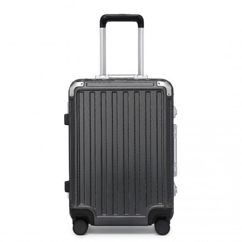 KSS2481 - Supercase Durable 20 Inch PC Hardshell Aluminum Frame Suitcase With TSA Lock - Black | Neil's Luggage Store