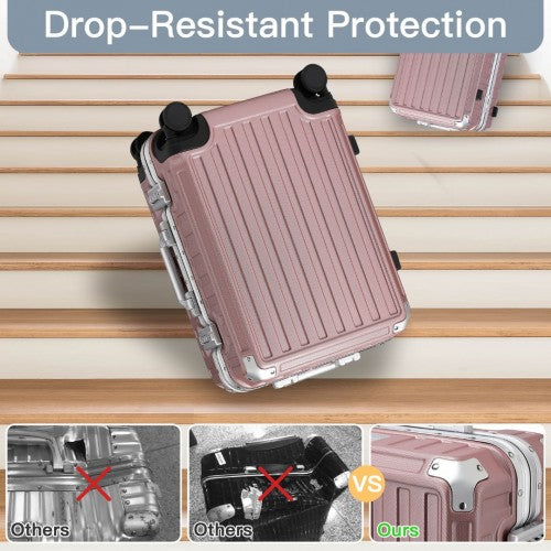 KSS2481 - Supercase Durable 20 Inch PC Hardshell Aluminum Frame Suitcase With TSA Lock - Nude | Neil's Luggage Store