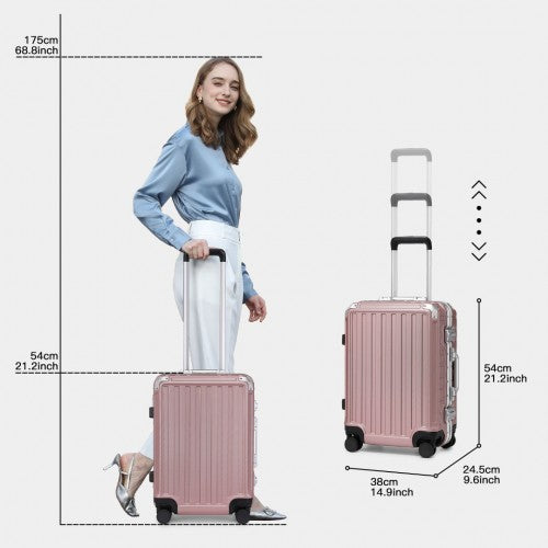 KSS2481 - Supercase Durable 20 Inch PC Hardshell Aluminum Frame Suitcase With TSA Lock - Nude | Neil's Luggage Store
