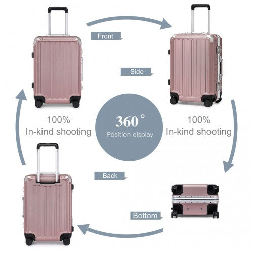 KSS2481 - Supercase Durable 20 Inch PC Hardshell Aluminum Frame Suitcase With TSA Lock - Nude | Neil's Luggage Store