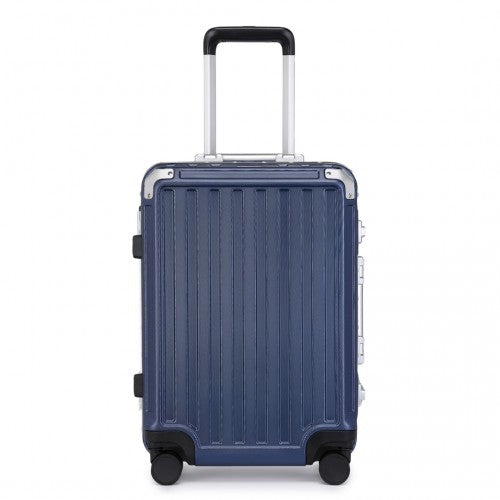 KSS2481 - Supercase Durable 20 Inch PC Hardshell Aluminum Frame Suitcase With TSA Lock - Navy | Neil's Luggage Store