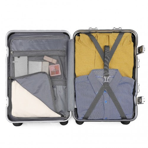 KSS2481 - Supercase Durable 20 Inch PC Hardshell Aluminum Frame Suitcase With TSA Lock - Navy | Neil's Luggage Store