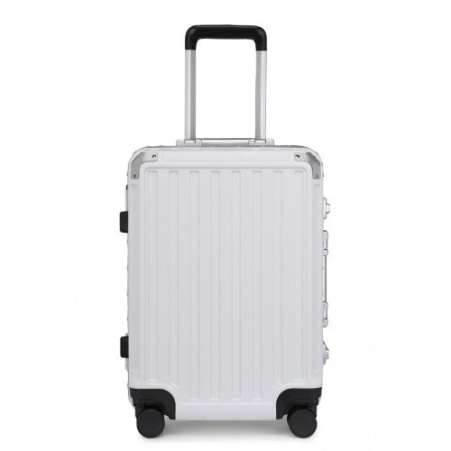 KSS2481 - Supercase Durable 20 Inch PC Hardshell Aluminum Frame Suitcase With TSA Lock - White | Neil's Luggage Store