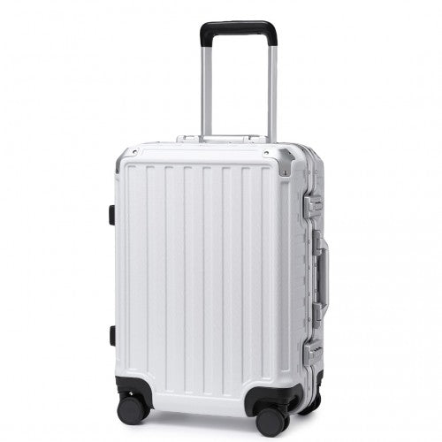 KSS2481 - Supercase Durable 20 Inch PC Hardshell Aluminum Frame Suitcase With TSA Lock - White | Neil's Luggage Store