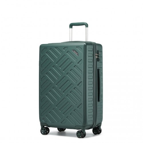 KSS2495 - Supercase 24 Inch Sleek Geometric Pattern Hard Shell ABS+PC Check-In Suitcase with TSA Lock for Effortless Travel - Military Green | Neil's Luggage Store