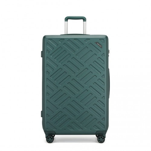 KSS2495 - Supercase 28 Inch Sleek Geometric Pattern Hard Shell ABS+PC Check-In Suitcase with TSA Lock for Effortless Travel - Military Green | Neil's Luggage Store