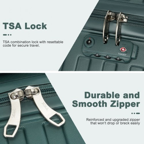 KSS2495 - Supercase 24 Inch Sleek Geometric Pattern Hard Shell ABS+PC Check-In Suitcase with TSA Lock for Effortless Travel - Military Green | Neil's Luggage Store