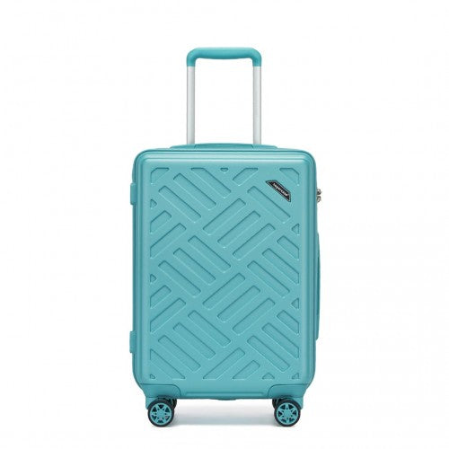 KSS2495 - Supercase 20 Inch Sleek Geometric Pattern Hard Shell ABS+PC Cabin Carry-On Suitcase with TSA Lock - Blue | Neil's Luggage Store