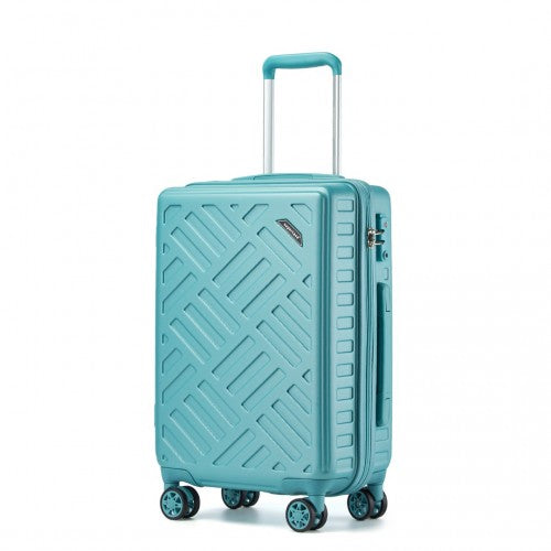 KSS2495 - Supercase 20 Inch Sleek Geometric Pattern Hard Shell ABS+PC Cabin Carry-On Suitcase with TSA Lock - Blue | Neil's Luggage Store