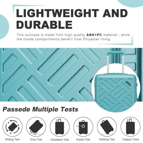KSS2495 - Supercase 20 Inch Sleek Geometric Pattern Hard Shell ABS+PC Cabin Carry-On Suitcase with TSA Lock - Blue | Neil's Luggage Store