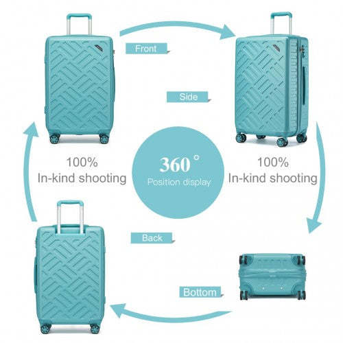 KSS2495 - Supercase 20 Inch Sleek Geometric Pattern Hard Shell ABS+PC Cabin Carry-On Suitcase with TSA Lock - Blue | Neil's Luggage Store