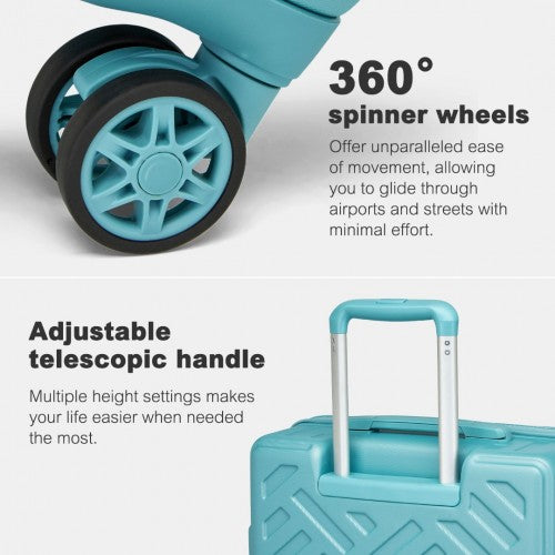 KSS2495 - Supercase 28 Inch Sleek Geometric Pattern Hard Shell ABS+PC Check-In Suitcase with TSA Lock for Effortless Travel - Blue | Neil's Luggage Store