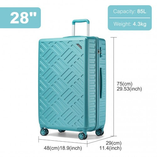 KSS2495 - Supercase 28 Inch Sleek Geometric Pattern Hard Shell ABS+PC Check-In Suitcase with TSA Lock for Effortless Travel - Blue | Neil's Luggage Store