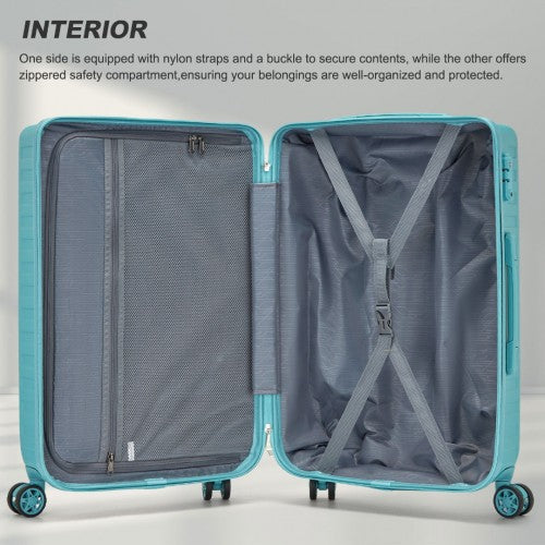 KSS2495 - Supercase 28 Inch Sleek Geometric Pattern Hard Shell ABS+PC Check-In Suitcase with TSA Lock for Effortless Travel - Blue | Neil's Luggage Store