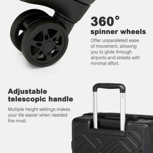 KSS2495 - Supercase 28 Inch Sleek Geometric Pattern Hard Shell ABS+PC Check-In Suitcase with TSA Lock for Effortless Travel - Black | Neil's Luggage Store
