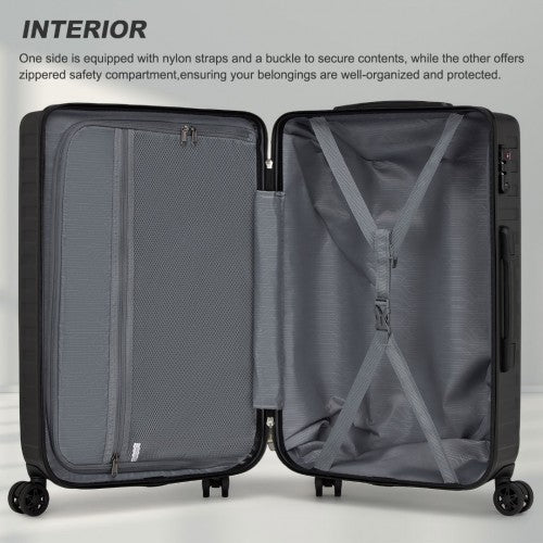 KSS2495 - Supercase 28 Inch Sleek Geometric Pattern Hard Shell ABS+PC Check-In Suitcase with TSA Lock for Effortless Travel - Black | Neil's Luggage Store
