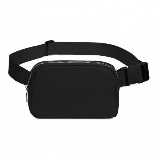 L2337 - Miss Lulu Lightweight Stylish Water-Resistant Casual Bum Bag - Black | Neil's Luggage Store