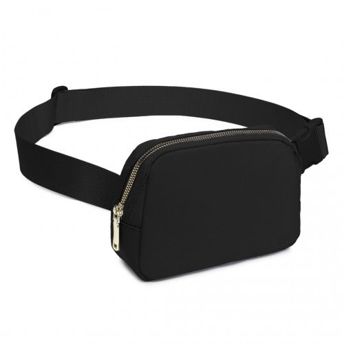 L2337 - Miss Lulu Lightweight Stylish Water-Resistant Casual Bum Bag - Black | Neil's Luggage Store