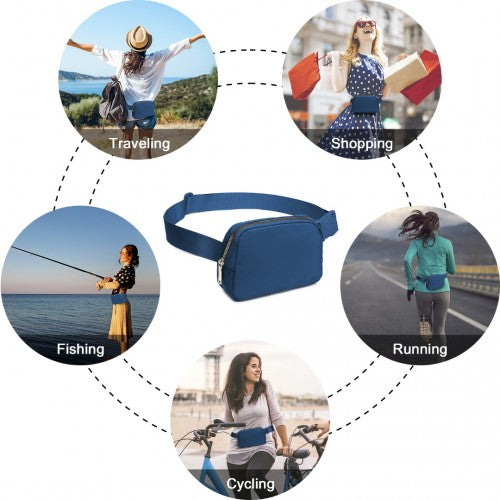 L2337 - Miss Lulu Lightweight Stylish Water-Resistant Casual Bum Bag - Navy | Neil's Luggage Store