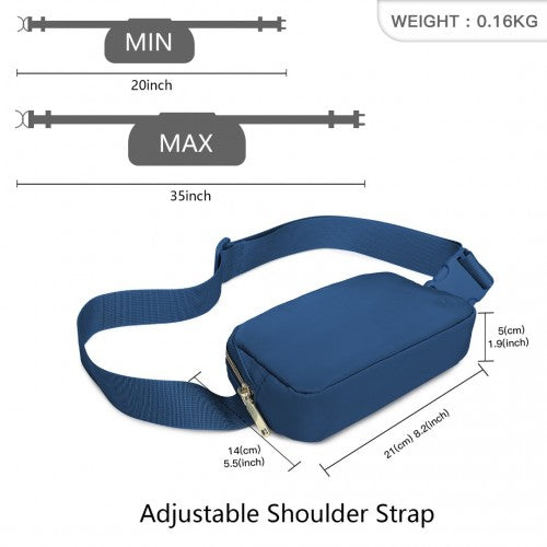 L2337 - Miss Lulu Lightweight Stylish Water-Resistant Casual Bum Bag - Navy | Neil's Luggage Store