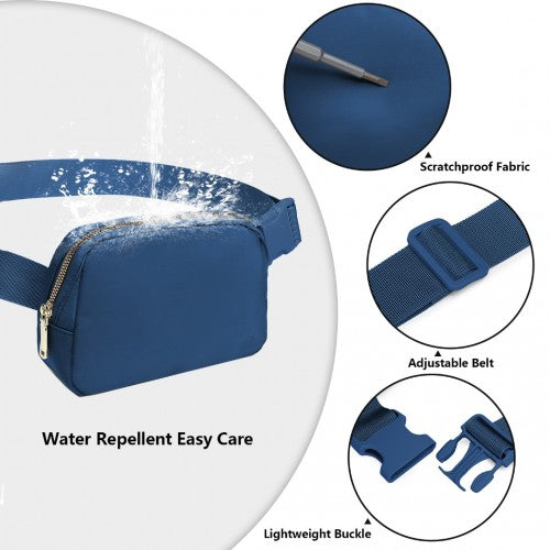 L2337 - Miss Lulu Lightweight Stylish Water-Resistant Casual Bum Bag - Navy | Neil's Luggage Store