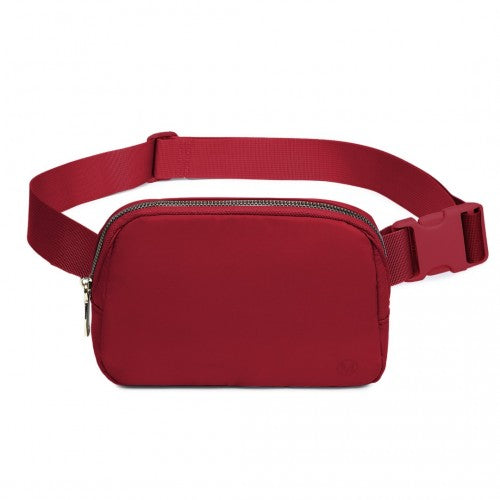L2337 - Miss Lulu Lightweight Stylish Water-Resistant Casual Bum Bag - Burgundy | Neil's Luggage Store