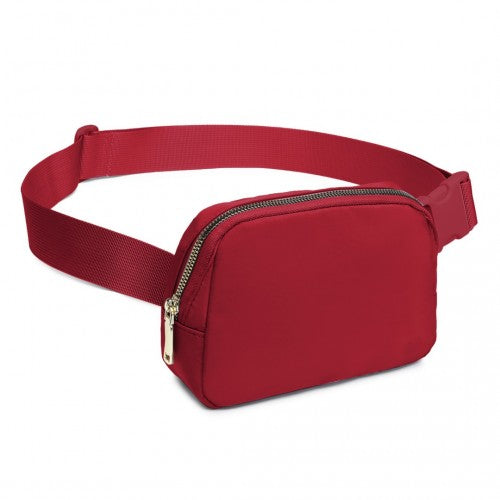 L2337 - Miss Lulu Lightweight Stylish Water-Resistant Casual Bum Bag - Burgundy | Neil's Luggage Store