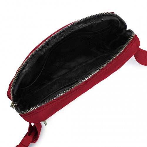 L2337 - Miss Lulu Lightweight Stylish Water-Resistant Casual Bum Bag - Burgundy | Neil's Luggage Store